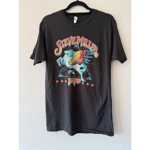 Zuni Sportswear Steve Miller Band Shirt Men's Black Pegasus Winged Horse Logo L
